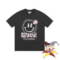 เสื้อยืดสีน้ำตาล GANNI Higher Love Men Women Best Quality T Shirt Top Tees