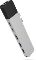 HyperDrive USB C Hub, NET 6-in-2 for MacBook Pro Air, Multi-Port USB-C Dongle, Gigabit Ethernet, 40Gbps 100W, 5Gbps 60W, 4K30Hz HDMI