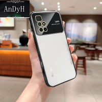 AnDyH Phone Case For Redmi 10 Electroplated Transparent Soft TPU Glass Camera Protector Back Cover