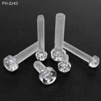 50pcs M3 M4 Acrylic Clear Transparent Plastic Phillips Round Head Screw Pan Cross Head Bolt Metric Threaded length 4-25mm