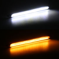 NLpearl 2x Flowing Bright DRL LED Daytime Running Light for Car Headlights 12V Flexible DRL LED White Turn Signal Lamp Yellow