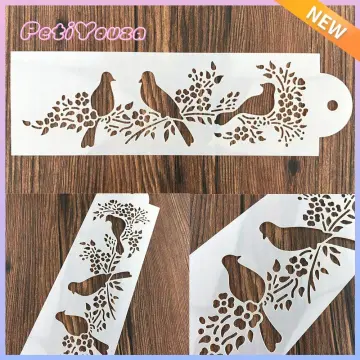 30 Pieces Cookie Stencils Cake Templates Coffee Stencils Reusable Painting Cake  Stencil Templates Embossing Moulds 