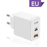 แท่นชาร์จผนังไลท์นิ่งสายชาร์จ50W USB C ของแท้ Apple iPhone 11 13 12 Mini 14 Pro Max X XS XR 8 7 Plus Type C