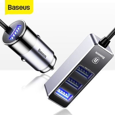 Baseus Car Charger 5V 5.5A Fast Charging 4 USB Ports Output Car USB Charger Adapter Mobile Phone Quick Charging For iPhone