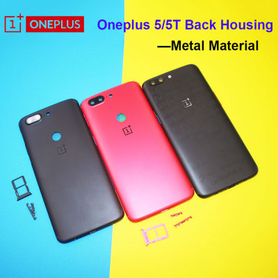 Original For Oneplus 5 1+ 5 A5000 5T A5010 Cover With Camera Glass Lens Door Housing Case Rear Metal Replace Parts