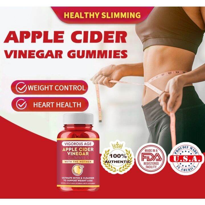 Apple Cider Vinegar Gummies For Weight Loss Detoxification Contains ...