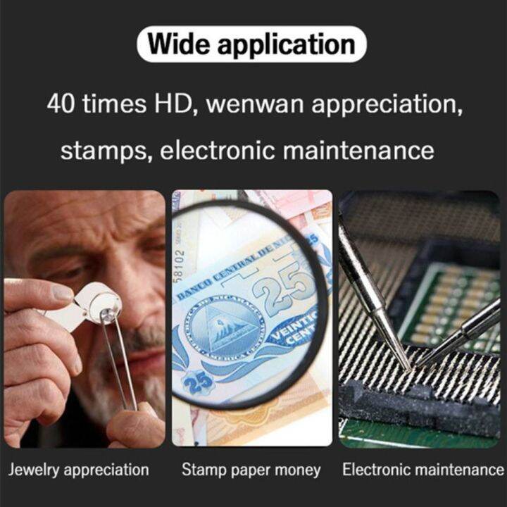 กล้องจุลทรรศน์โคมไฟส่องแสงพกพาแว่นขยายระดับ-hd-แว่นขยายแบบมือถือไฟ-led-จาก-djrgs