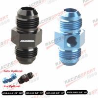 AN4/6/8/10 To Male Alu Fuel Pressure Gauge Fitting With 1/8" NPT Port Adapter Blue/Black