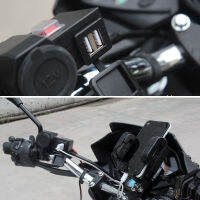 กันน้ำ5V2.1A Dual USB Output รถจักรยานยนต์ Handlebar Clamp Power Adapter Charger DC 12V รถไฟแช็ก Socket