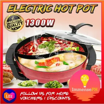 5L Double-Flavor Electric Shabu Shabu Pot, Removable Non-Stick