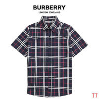 Burberrysมาใหม่ล่าสุดเบอร์เบอร์รี่เสื้อเชิ้ตลำลองผู้ชายฮาวาย,เสื้อยืดลำลองไฮเอนด์สไตล์ใหม่2023แขนสั้นลายทางวันหยุด