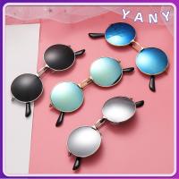 YANY 1pc เด็กชายและเด็กหญิง เย็น แนวโน้ม สตรีทแวร์ ฟิล์มสี สินค้ากลางแจ้ง แว่นกันแดดเด็ก แว่นกันแดดทรงกลม แว่นตา ย้อนยุค