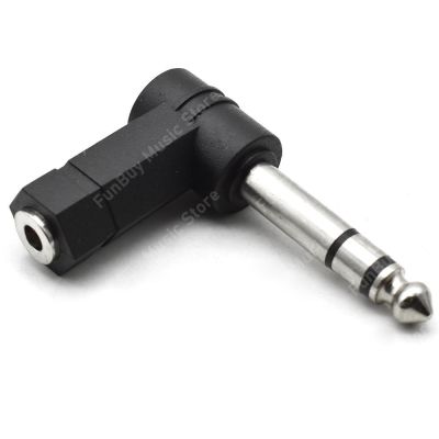 ‘【；】 90 Degrees Angle 3.5Mm To 6.35Mm Audio Conversion Connector Converter AUX Headphone Cable