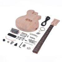 Children Unfinished DIY Electric Guitar Kit Mahogany Body Neck Rosewood Fingerboard Single Dual-coil Pickup