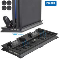 ✉▫✤ Pour PS4 PRO Refroidissement Support Vertical 2 Contrôleur Chargeur Station De Recharge 2 Ventilateur Refroidisseur 3 MOYEU pour Playstation 4 Pro Console