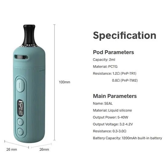 [Ready Stock] Waterproof 40W 1200mAh Voopoo Seal Vape Pod Kit Lazada PH