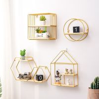 ∈❀✇ Nordic Wall Shelf Decoration Metal Storage Rack Kitchen Living Room Figurines Crafts Display Racks Home Decor