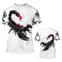 2023 NEW Mens Summer Fashion Large 3d Scorpion Print Casual Short Sleeve T-shirt fashion t-shirt