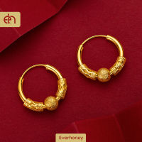 Everhoney Gold Hoop Earring Bead Hoops ชุบทองสำหรับผู้หญิง Teen Girls