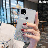 สำหรับ Realme C25เคสโทรศัพท์ Glitter Starry Sky แหวนวาว Lanyard Shiny ปลอกอ่อน Realme C25โปร่งใสผู้ถือขาตั้งฝาหลังดาวหญิง