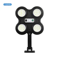 4 Head Solar Light Outdoor IP65 Waterproof Wide Angle Illumination Motion Sensor Remote Control Garden LED Street Wall Light