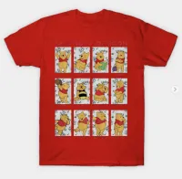 CNY Chineses Dragon ปีใหม่ Red Chothes การ์ตูนช้อนส้อมมีดหมีพูห์วินนี่ (Piglet,Eeyore,Tigger) เสื้อยืดคอกลมผ้าฝ้ายกราฟิกสำหรับผู้ชาย/เสื้อ Gils ชาย Distro Age 1 2 3 4 5 6 7 8 9ปี/เสื้อผ้าแม่ลูก