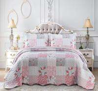 Aoyatex new FLORAL patchwork bedspread set printed quilted bedspread for us and euro market