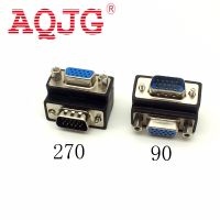 ❃✁ D-Sub 15pin VGA Male to Female Convertor Monitor DB15 VGA RGB HDB Extender 90 degree Connector 270 Degree AQJG