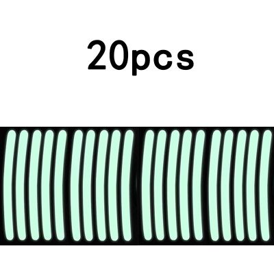 20ชิ้นสติ๊กเกอร์สะท้อนแสงล้อรถยนต์ฮับยางแถบแจ้งเตือนเพื่อความปลอดภัยรถยนต์จักรยานยนต์จักรยานศูนย์กลางยางรูปลอกที่สะท้อนแสงกลางคืน