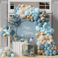 Macaron Blue Balloon Garland Birthday Party Decor Kids Baby Shower Boy Latex Ballon Arch Kit Wedding Party Baloon Suppiles