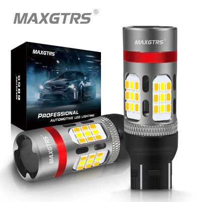 2x 7443 W215W 1157 3157 P215W 3020 LED Canbus No Hyper Flash White Amber Dual Color Switchback DRL Turn Signal Light Bulbs