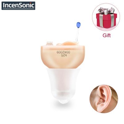 ZZOOI Hearing Aid Audifonos K25 Portable Audiphones ITC Sound Amplifier Mini Size Inner Ear Invisible Volume Adjustable Ear Aids