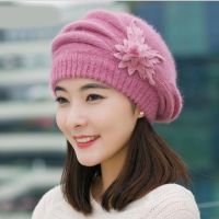 Hot Berets Hat Beanie Fashion Spring Autumn Winter Hat Warm Flower Knit Crochet Cute Casual Cap For Women 39;s Girl Female