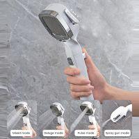 High Pressure Shower Head Saving 4 Modes Filter Adjustable Shower One-Key Stop Water Massage Eco Shower Bathroom Accessories Showerheads