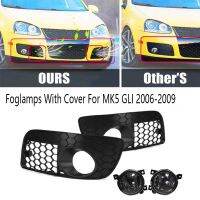 1 Set Fog Light Foglamps with Cover Honeycomb Mesh Grilles for Jetta MK5 GLI 2006-2009