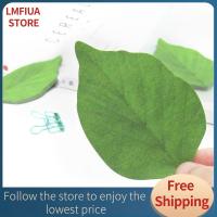 LMFIUA STORE กระดาษโน้ตติดรูปใบไม้สีเขียวอุปกรณ์สำนักงานแบบแท่งด้วยตัวเอง10ชิ้นกระดาษโน้ตสำหรับสำนักงาน