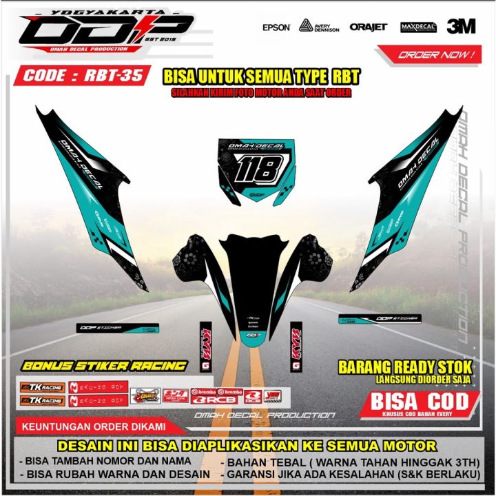 Decal Rbt Body Jupiter Yamaha Vega New Full Body Dekal Sticker Striping