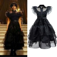 【CW】 Costume for Addams Kids Evening Fashion Gothic Vestido 4 10T