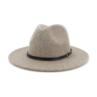 ผู้ชายขนสัตว์แจ๊ส Fedora หมวกเข็มขัดหนังสีดำลำลองผู้หญิงหนังรู้สึกปานามา trilby อย่างเป็นทางการพรรคหมวก wholesales