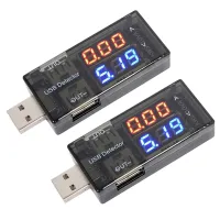 2PCS Mobile Power Current Detector Meter Current Voltage Battery Monitor with LED Display for