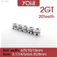 Yohi 2GT Timing Pulley 2M 20Teeth Belt Width 6/9/10/15mm Bore 3.17/4/5/6/6.35/8mm for 2M 2GT GT2 Synchronous 20Teeth 20T