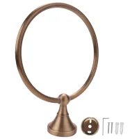Antique Gold Brass Towel Holder Bathroom Wall Mounted Round Towel Rings Towel Rack Kitchen Storage Accessories