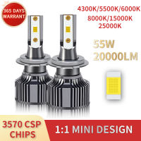 2021H7 LED Car Headlight H4 Car Bulb 4300K 6000K 8000K 20000LM Lamp H1 9005 HB3 9006 HB4 9012 H8 H9 H11 Fog Lights Bulbs Canbus