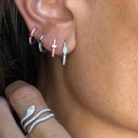 [Han ornaments] Minimal Minimalist Geometric Simple Small Tiny Huggie Hoops Birthstone Colorful Women Delicate Cz Earring