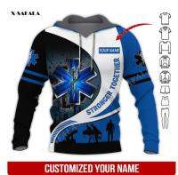 （ALL IN STOCK XZX）  Emergency Medical Service EMS 3D Printed Hoodies 04  (Free customized name logo for private chat, can be changed with or without zipper)