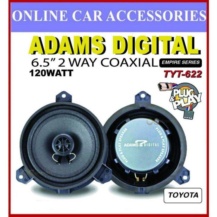 Adams Digital Toyota Plug and Play 6.5"Inch OEM 2 Way Coaxial Car