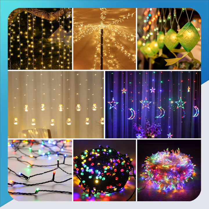 Lampu Raya Lampu Christmas Lights Fairy Lights Multicolored RGB Warna ...