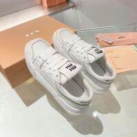 sneakers miu miuˉcollege style lace simple fashion casual sports shoes thick bottom flat bottom small white shoes for women