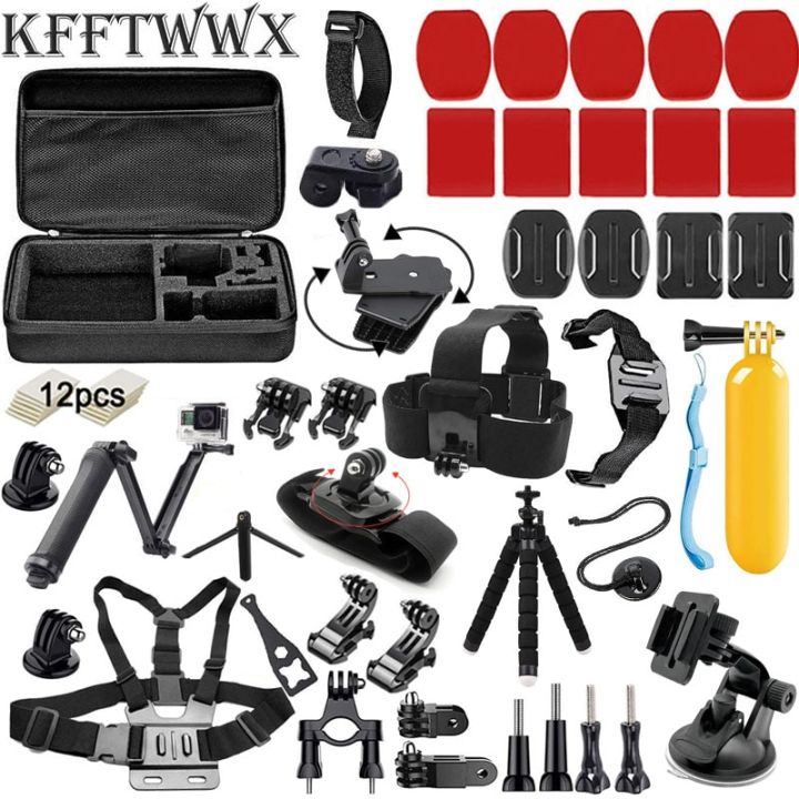KFFTWWX Accessories Kit For Gopro Hero 11 10 9 8 7 6 5 4 3 Black Max Go Pro Session YI 4K SJCAM EKEN Osmo AKASO APEMAN Accessory