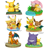 Bandai Original POKEMON Eevee Pikachu Psyduck Gengar Slowpoke อะนิเมะ Action Figure ของเล่นสำหรับชายหญิงเด็กวันเกิดของขวัญ